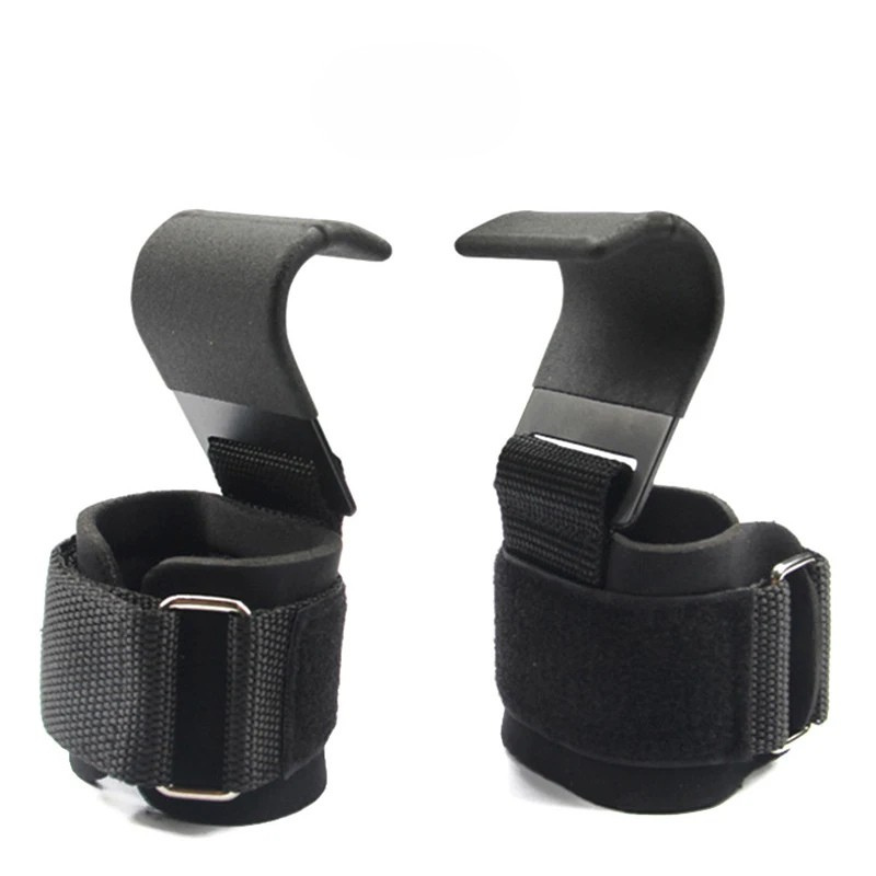 Heavy Duty Pro Metal Weightlifting Steel Hooks,Neoprene Padded Wrist Wraps,Power WeightLifting Hand Grip, Training Set, Sport