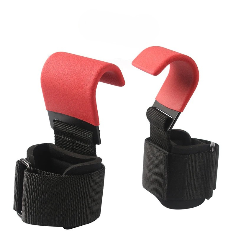 Heavy Duty Pro Metal Weightlifting Steel Hooks,Neoprene Padded Wrist Wraps,Power WeightLifting Hand Grip, Training Set, Sport