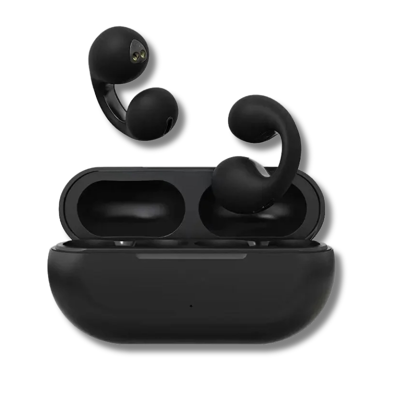 Wireless Bone Conduction Bluetooth Headphones with Charging Case, Clip on, Sports Headphones