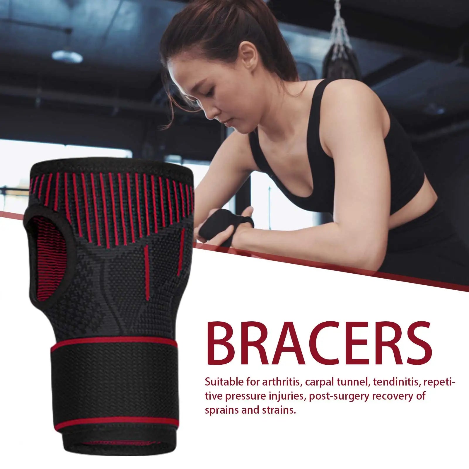 Wrist Brace Unisex Adjustable Wrist Support Weight Lifting Gym Training Wrist Support Brace Straps Fitness Compression Wrap