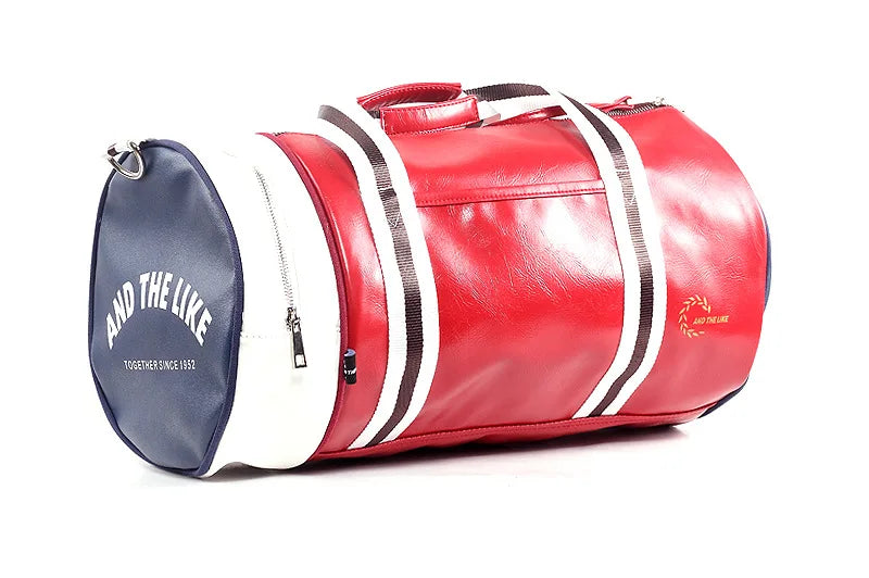 Gym Bag Men And Women Shoulder Bag Messenger Portable Training Basketball Bag Cylinder Travel Bag Sports Leather Handbag Tennis