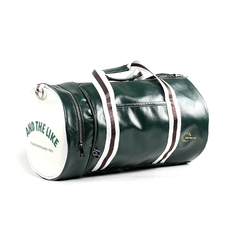 Gym Bag Men And Women Shoulder Bag Messenger Portable Training Basketball Bag Cylinder Travel Bag Sports Leather Handbag Tennis