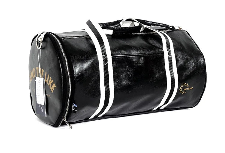 Gym Bag Men And Women Shoulder Bag Messenger Portable Training Basketball Bag Cylinder Travel Bag Sports Leather Handbag Tennis