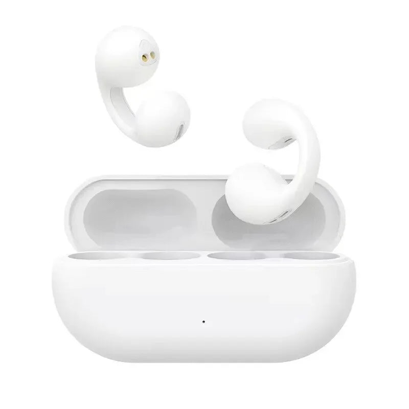 Wireless Bone Conduction Bluetooth Headphones with Charging Case, Clip on, Sports Headphones