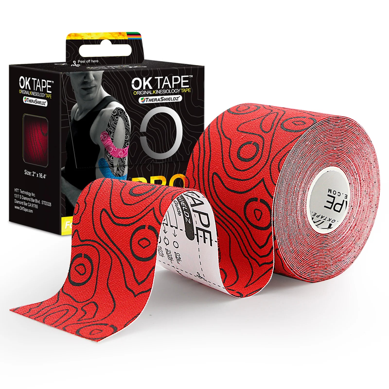 OK TAPE PRO Kinesiology Tape, Free Cut Breathable Waterproof Elastic Athletic Bandage Latex Free Fitness Gym Pain Relief 5CMx5M