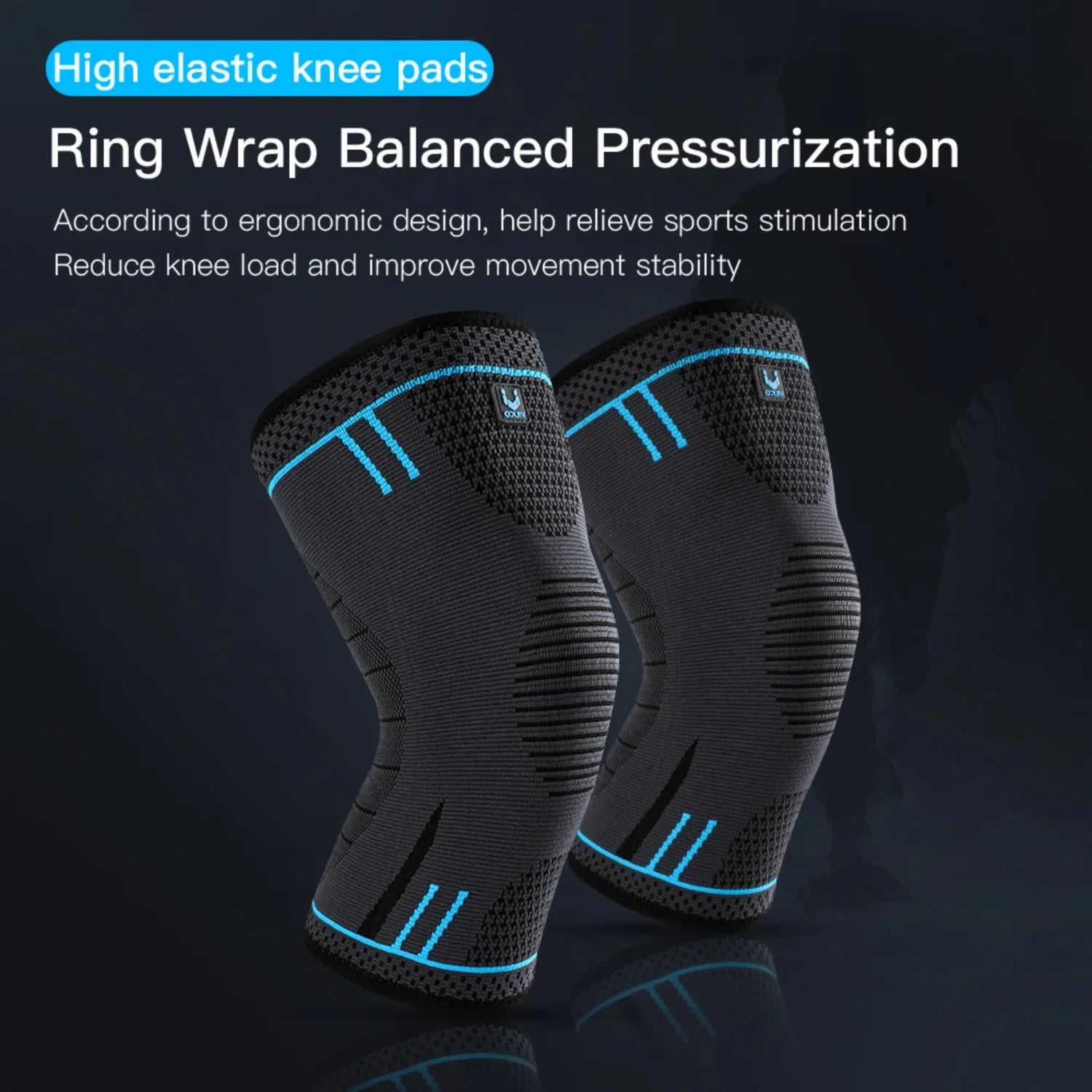 1 Pcs Compression Knee Support Sleeve Elastic Breathable Knee Pads Brace Springs Gym Sports Protector Basketball Volleyball Run