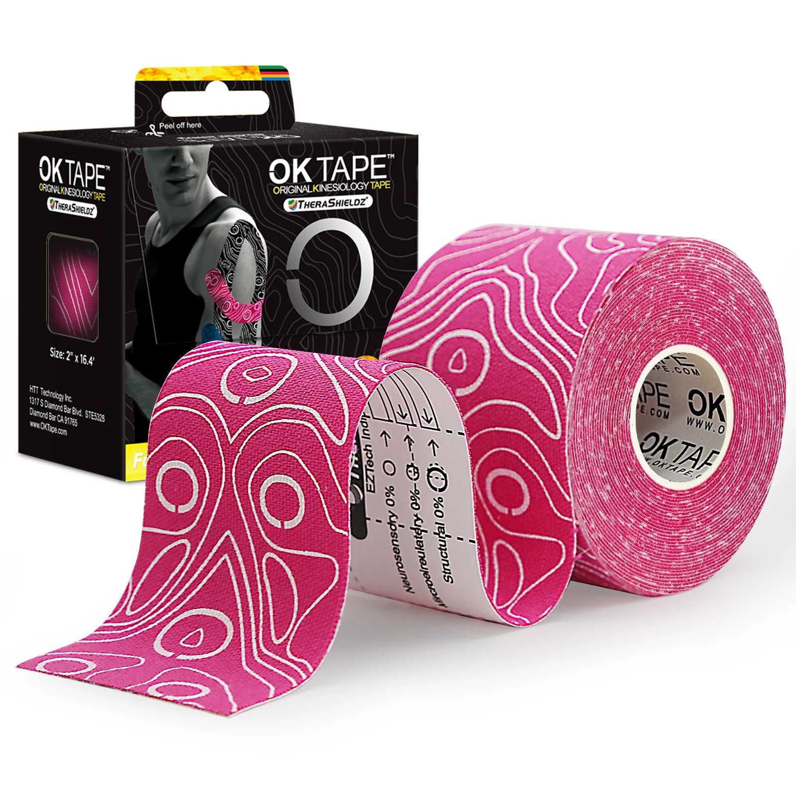 OK TAPE PRO Kinesiology Tape, Free Cut Breathable Waterproof Elastic Athletic Bandage Latex Free Fitness Gym Pain Relief 5CMx5M