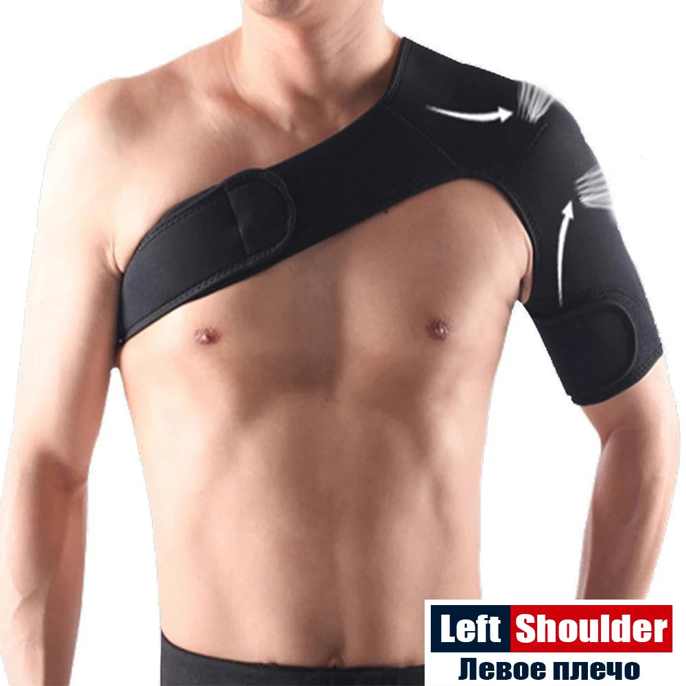 Shoulder Support Strap Gym Sports Care Single Shoulder Support Back Brace Elastic Compression Wrap Strap for Musle Sprains