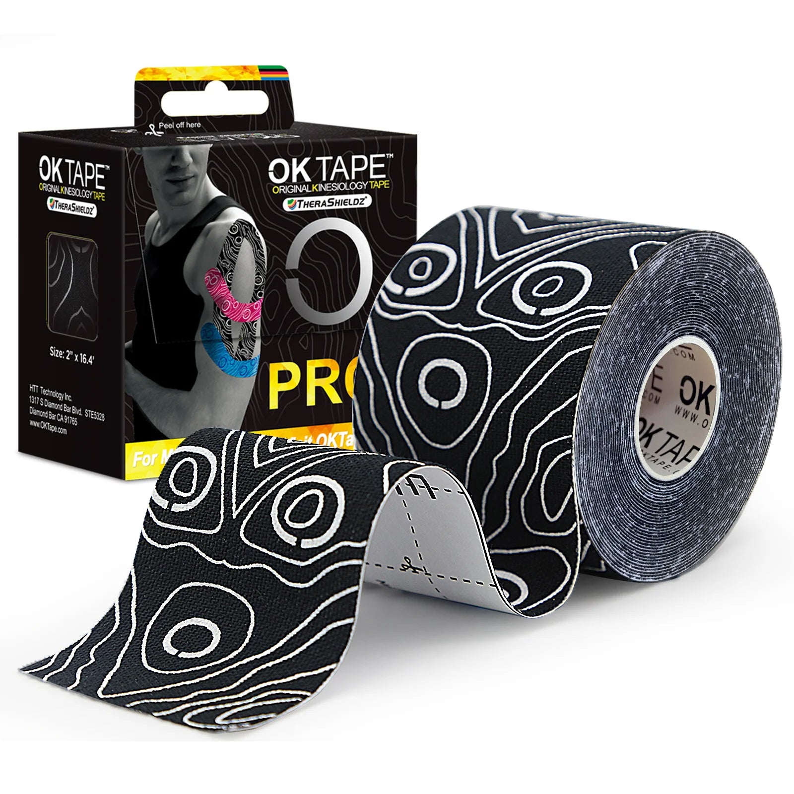 OK TAPE PRO Kinesiology Tape, Free Cut Breathable Waterproof Elastic Athletic Bandage Latex Free Fitness Gym Pain Relief 5CMx5M