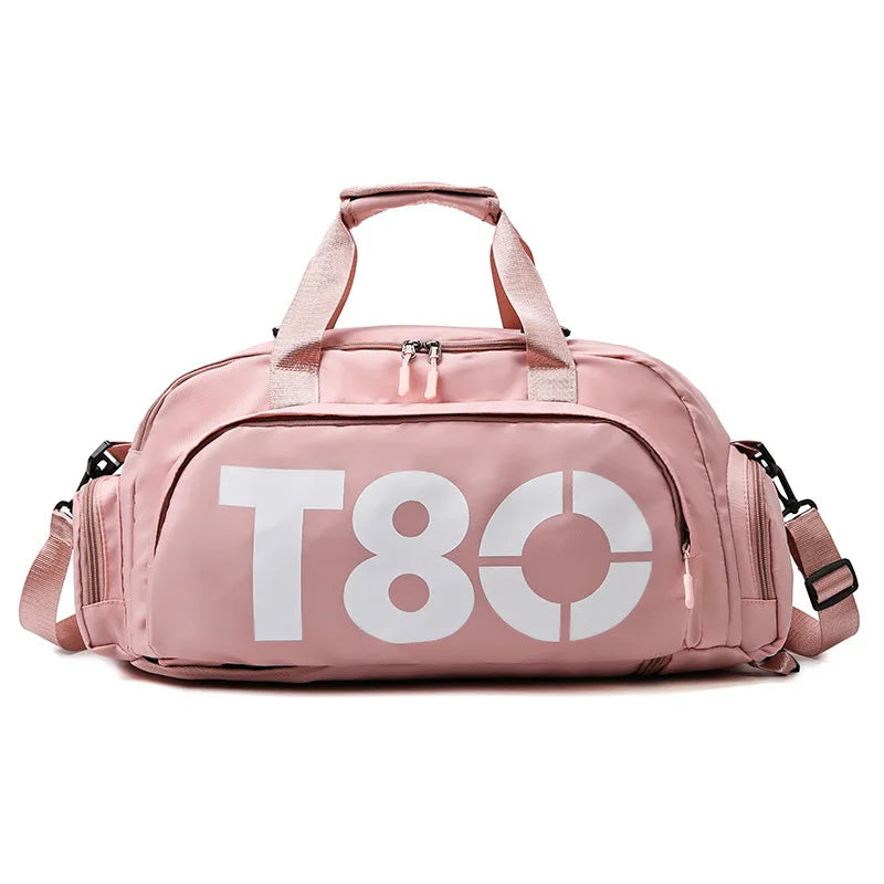 T80 Gym Sports Backpack for Women Man Hand Bag Fitness Travel Outdoor Yoga Shoe Shoulder Duffle Crossbody Portable Training Bag