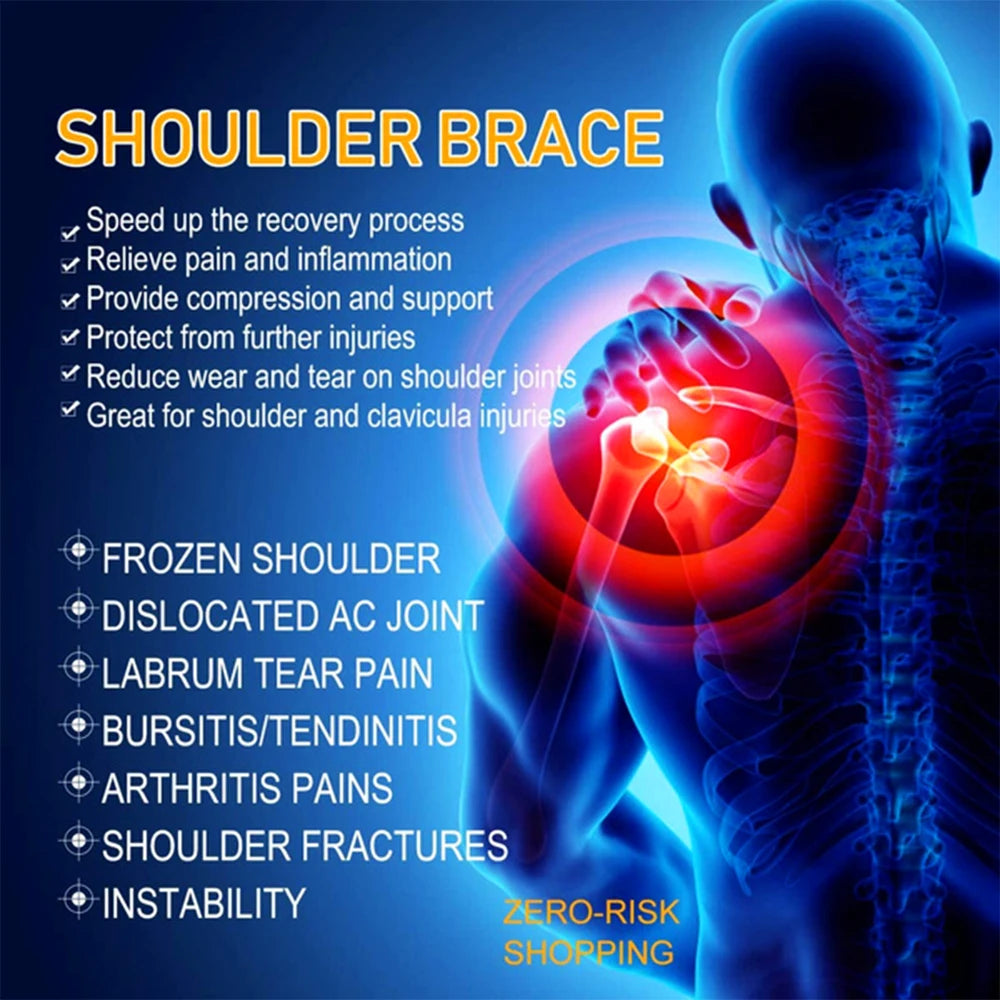Shoulder Support Strap Gym Sports Care Single Shoulder Support Back Brace Elastic Compression Wrap Strap for Musle Sprains