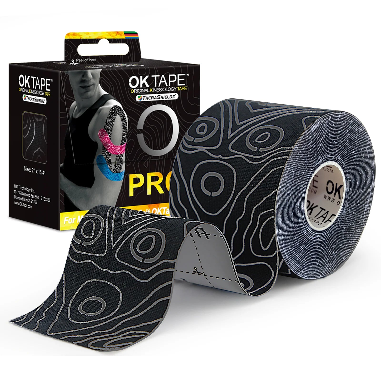 OK TAPE PRO Kinesiology Tape, Free Cut Breathable Waterproof Elastic Athletic Bandage Latex Free Fitness Gym Pain Relief 5CMx5M