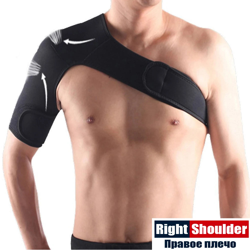Shoulder Support Strap Gym Sports Care Single Shoulder Support Back Brace Elastic Compression Wrap Strap for Musle Sprains