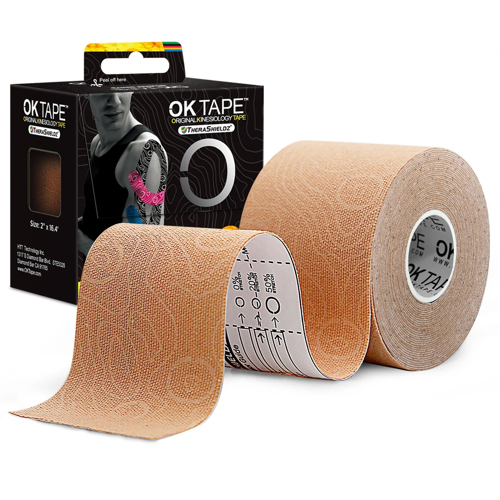 OK TAPE PRO Kinesiology Tape, Free Cut Breathable Waterproof Elastic Athletic Bandage Latex Free Fitness Gym Pain Relief 5CMx5M